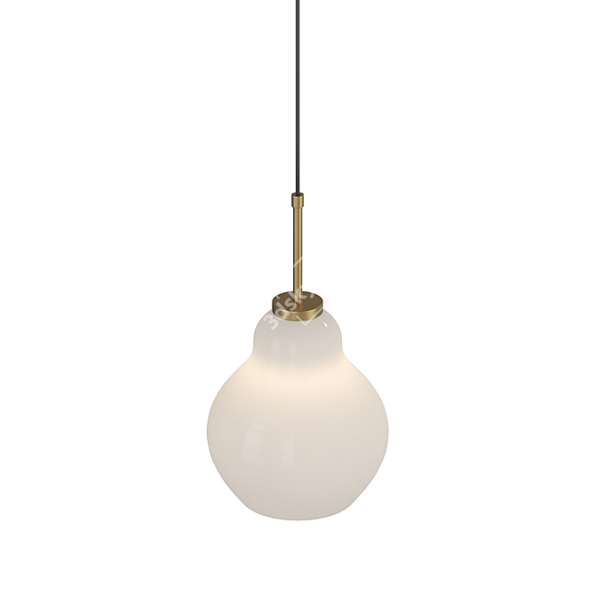 Elegant Pear-Shaped Glass Pendant 3D model image 2