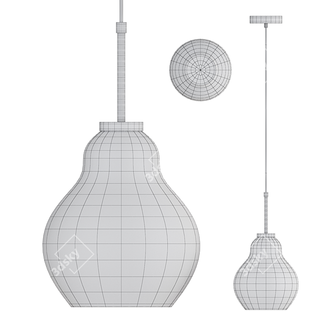 Elegant Pear-Shaped Glass Pendant 3D model image 3