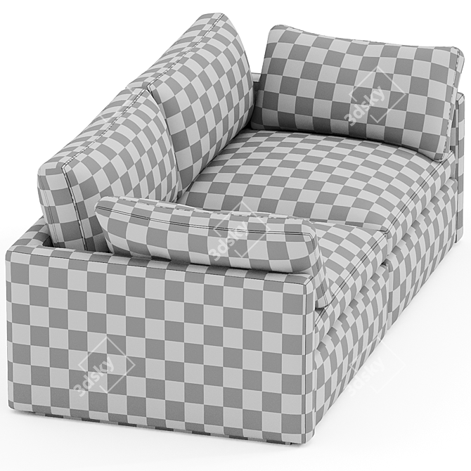 Sleek Hackney 2-Seater Sofa 3D model image 5