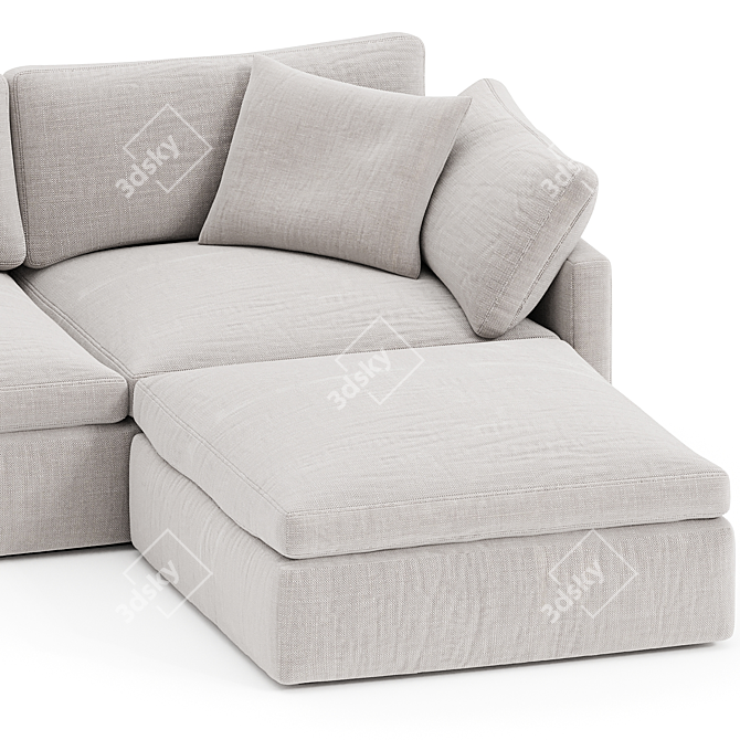 Modern Hackney Lounge Sectional 3D model image 2
