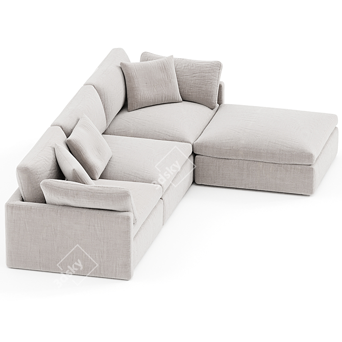 Modern Hackney Lounge Sectional 3D model image 3