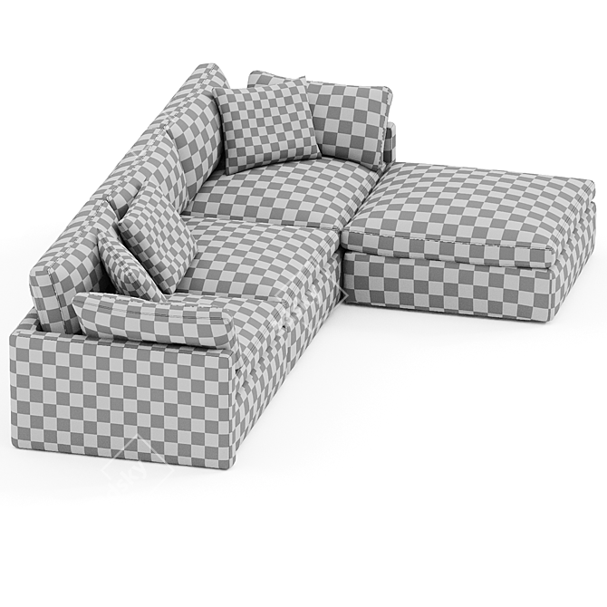 Modern Hackney Lounge Sectional 3D model image 4