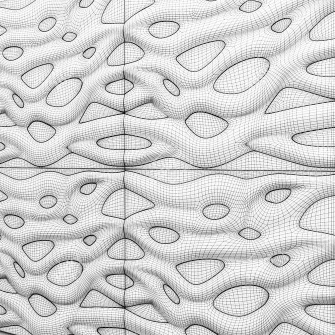 Stripe Panel Decor 3D Model 3D model image 2