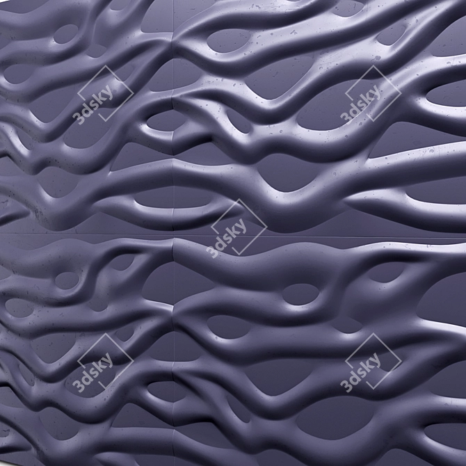 Stripe Panel Decor 3D Model 3D model image 3