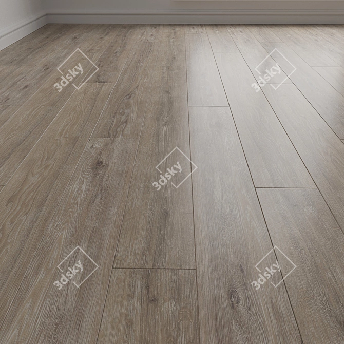 Engineered Wood Flooring in Dark Oak 3D model image 1