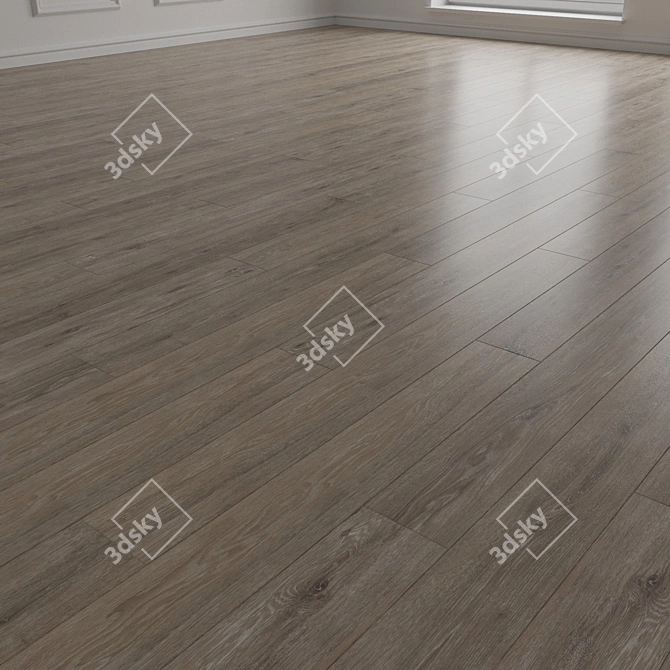 Engineered Wood Flooring in Dark Oak 3D model image 2