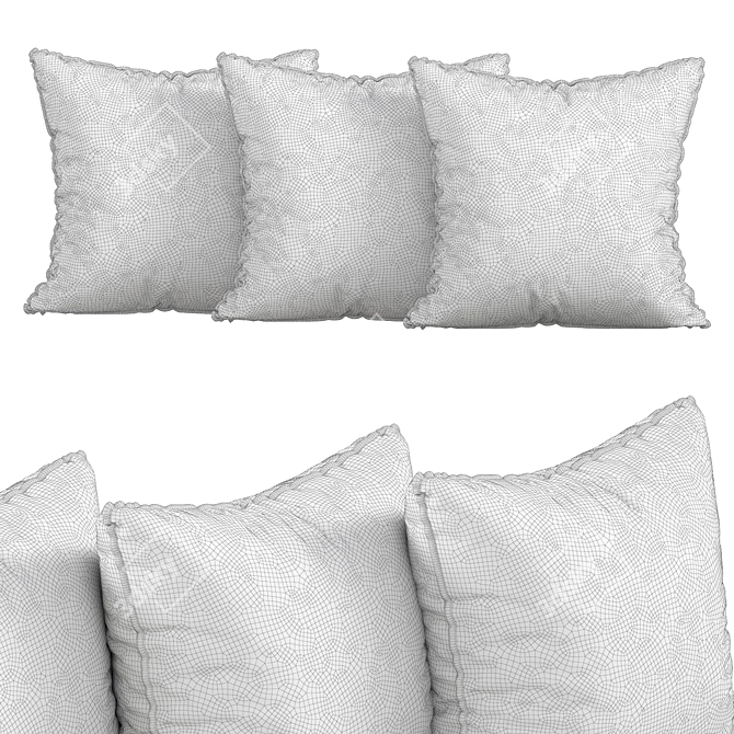 Elegant Decorative Pillows Set 3D model image 3