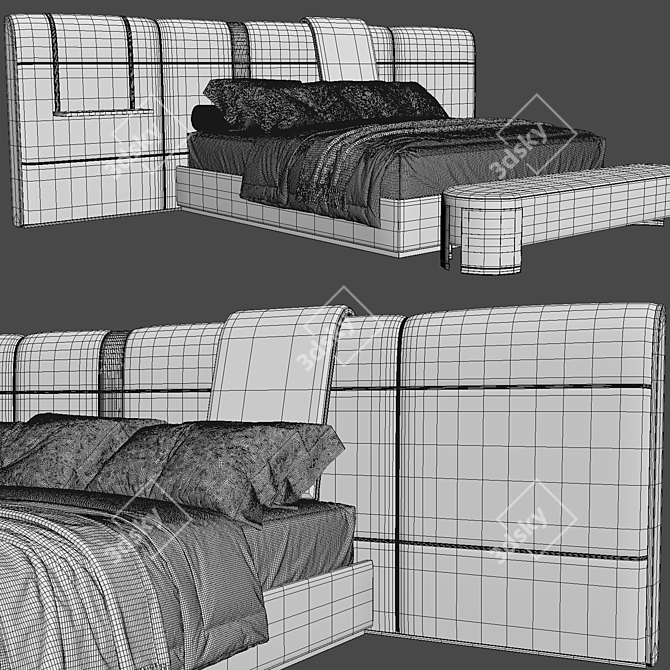 Italian Ginko Coral Chair Set 3D model image 3
