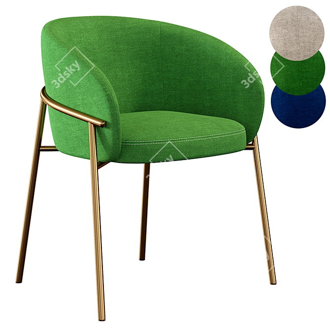 Contemporary Rimo Chair 3D model image 2