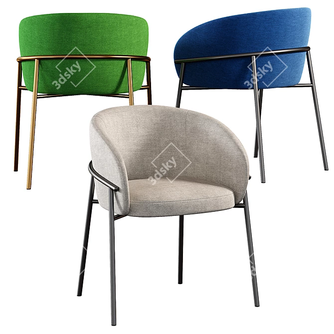 Contemporary Rimo Chair 3D model image 5