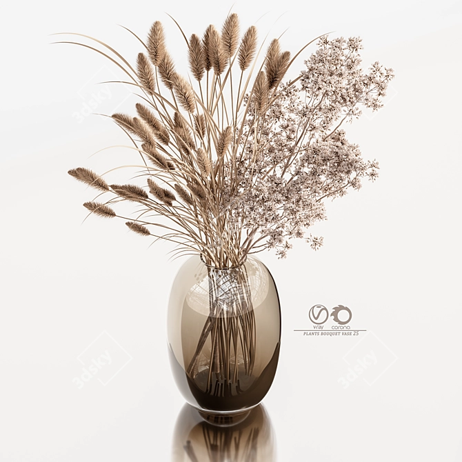 Modern Plants Bouquet Vase Render 3D model image 3