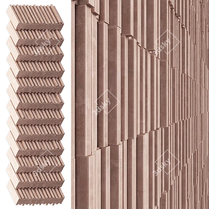 Ultra-Thin Panel Rail Texture 3D model image 1