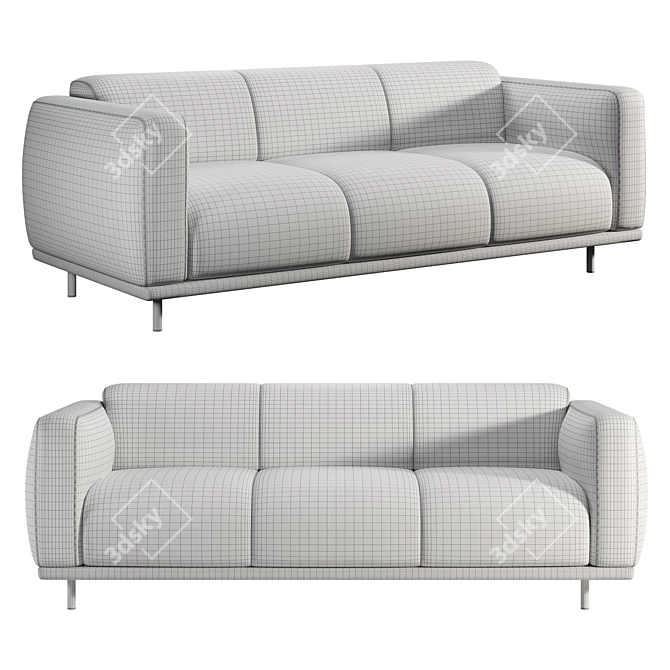 Bouclé Teddy Sofa: Comfort & Style 3D model image 2