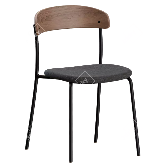 Modern Dining Set with 4 Chairs 3D model image 6