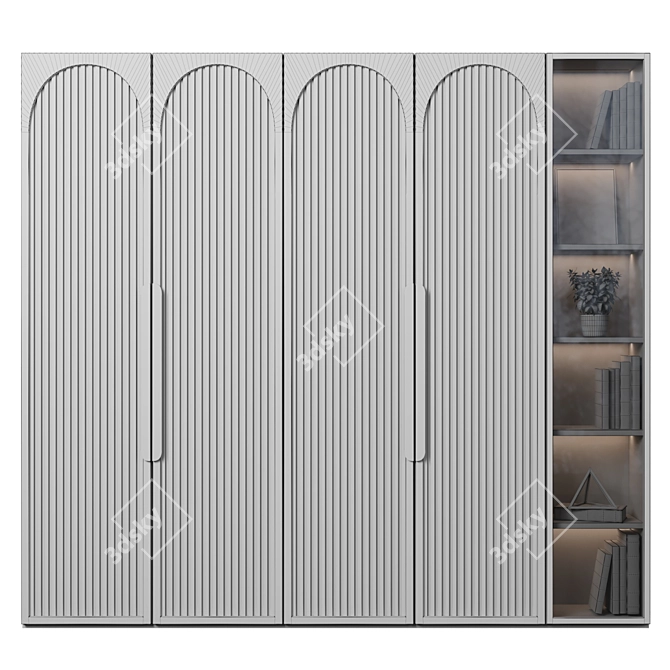 Versatile Modular Wardrobe & Shelving 3D model image 3