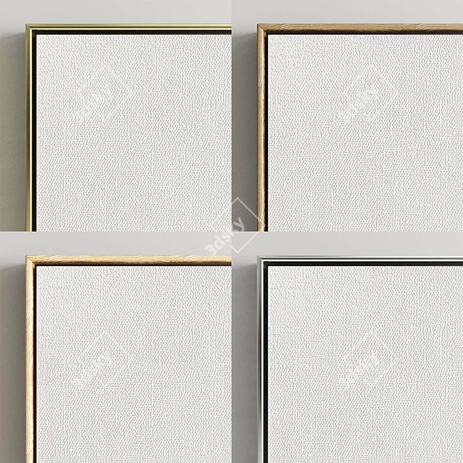 Artisanal Plaster Twin Frame Set 3D model image 7