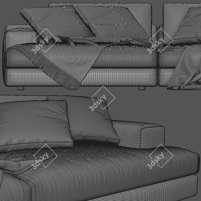 Modern Cassina Chaise Longue Sofa 3D model image 5