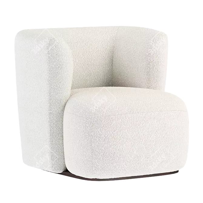 Cozy Nidou Bouclé Armchair 3D model image 1