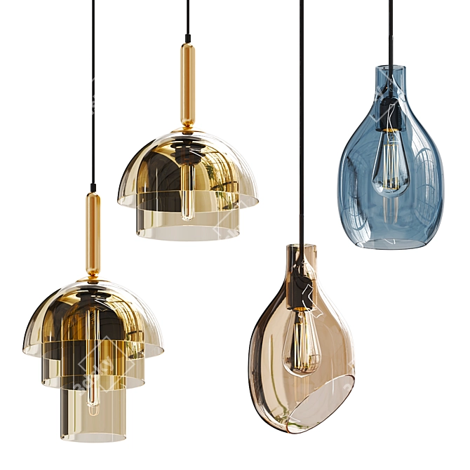 Modern Glass Lamps Collection 2013 3D model image 3