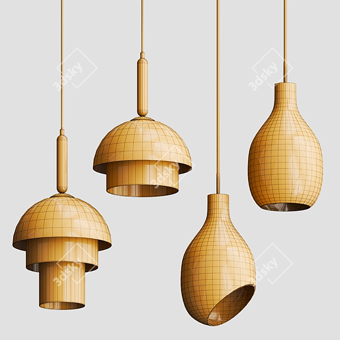 Modern Glass Lamps Collection 2013 3D model image 2
