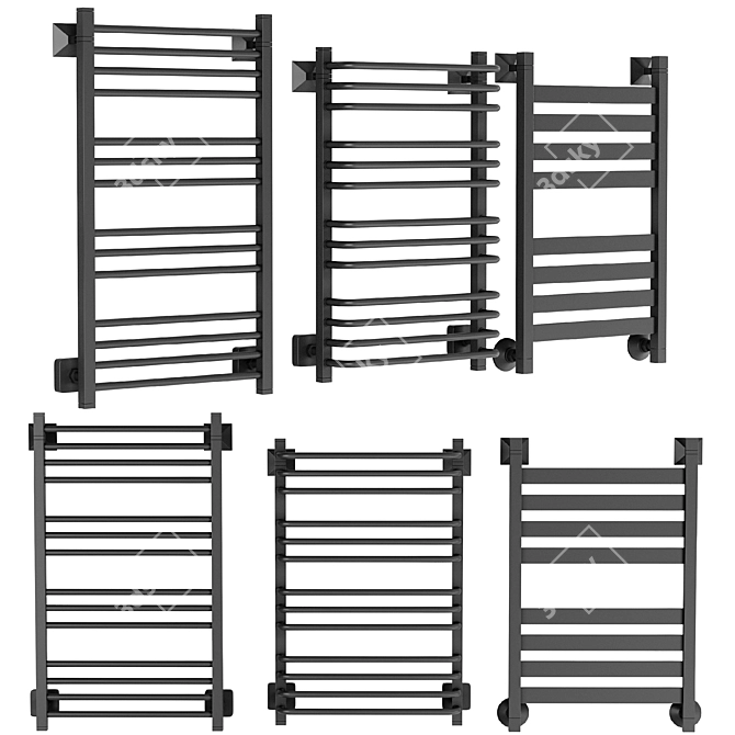 EWRIKA Cassandra Black Towel Radiator Set 3D model image 1