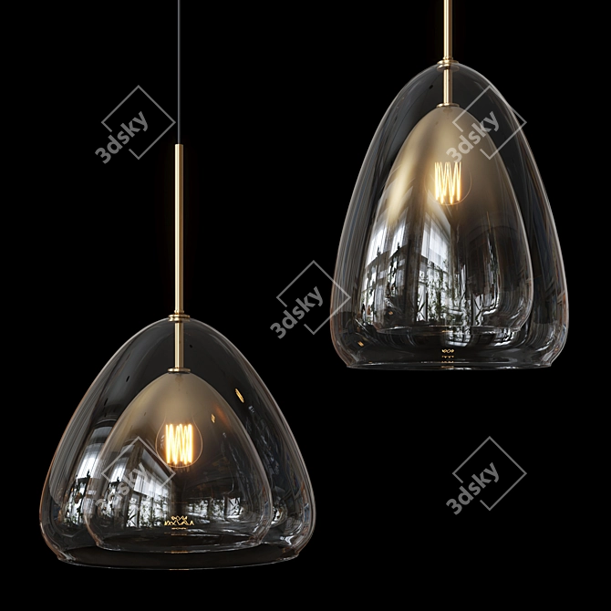 Sleek Selenite & Jocelin Lamps 3D model image 2