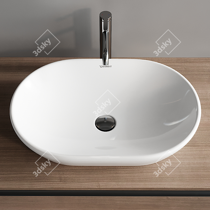 Ketho.2 Double Wooden Vanity Set 3D model image 3