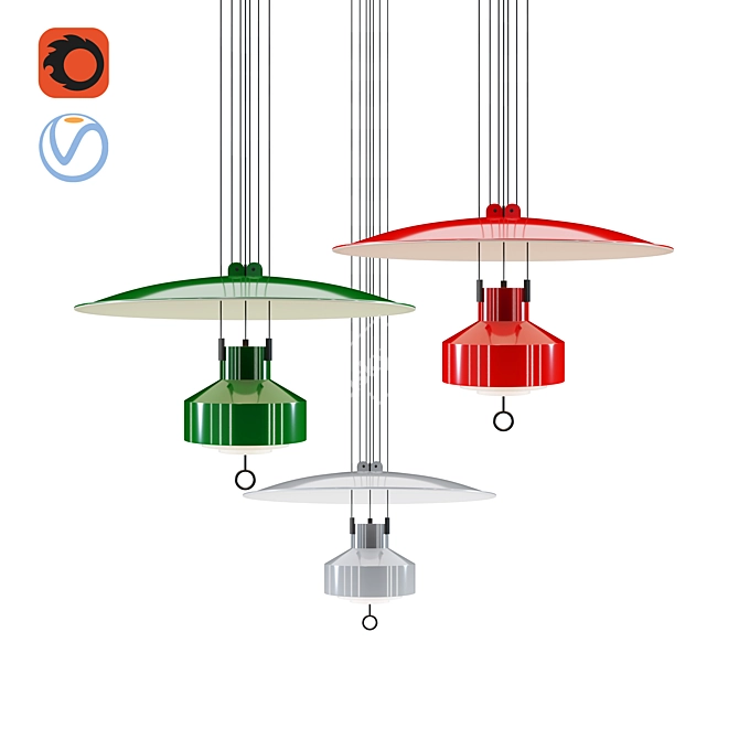 Adjustable Industrial Pendant Light 3D model image 1