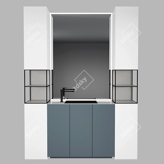 Modern Bathroom Set in Two Colors 3D model image 2