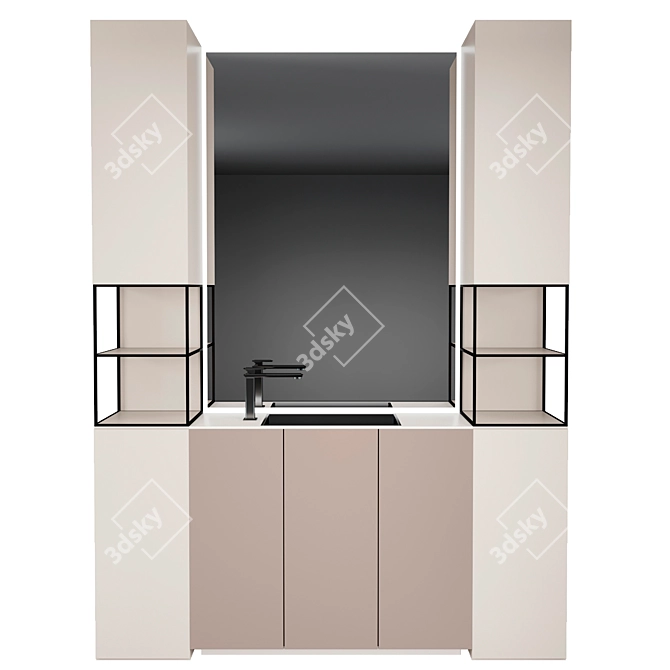 Modern Bathroom Set in Two Colors 3D model image 3