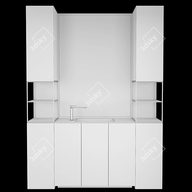 Modern Bathroom Set in Two Colors 3D model image 4