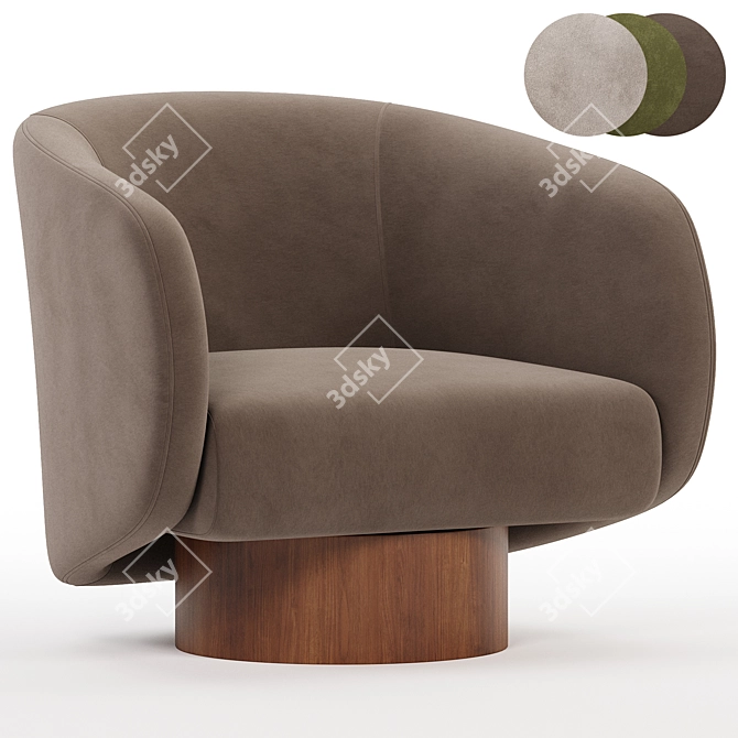  Modern Swivel Armchair Collection 3D model image 1