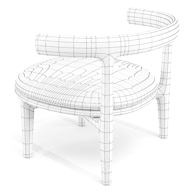 Baxter Himba Mini Armchair 3D model image 6