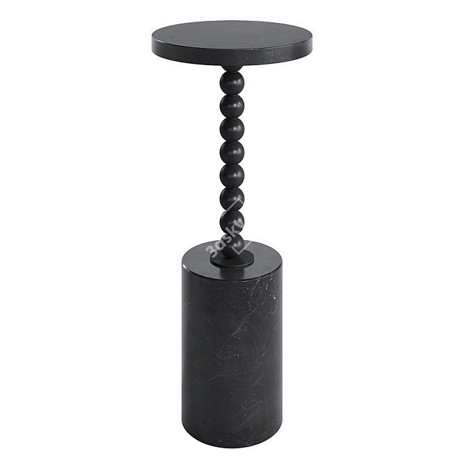 Black Marble Bead Drink Table 3D model image 1