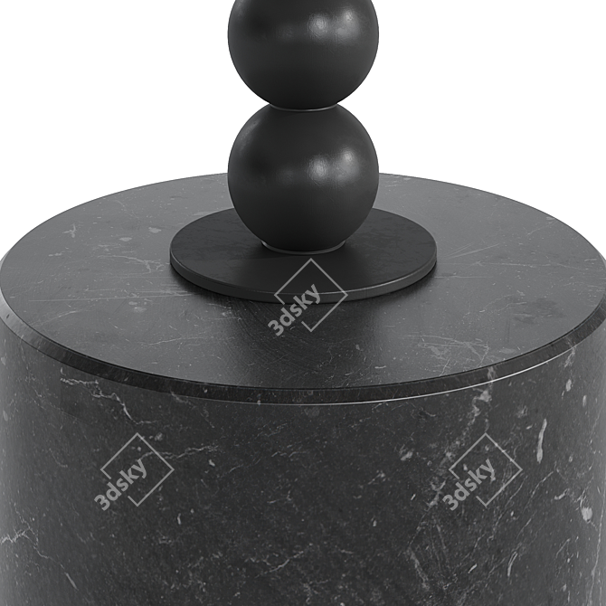 Black Marble Bead Drink Table 3D model image 2