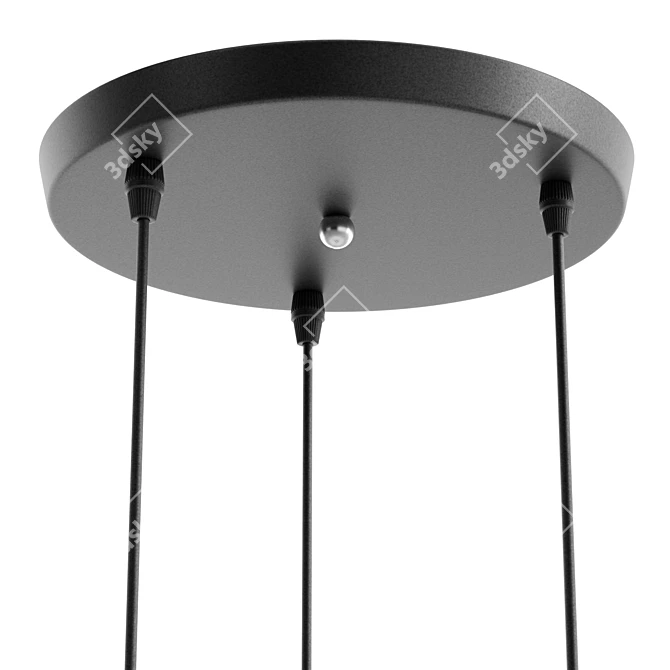 Elegant Triple Shade Pendant Lamp 3D model image 4