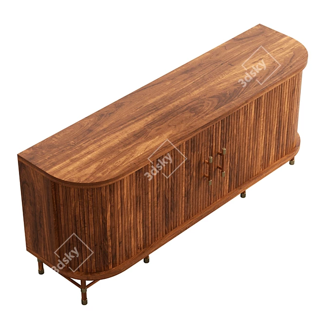 Luxury Marble-Top Tamboured Buffet 3D model image 3