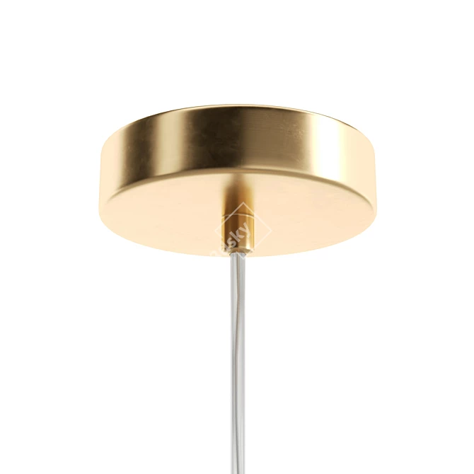 Industrial Gold Metal Pendant Light 3D model image 3
