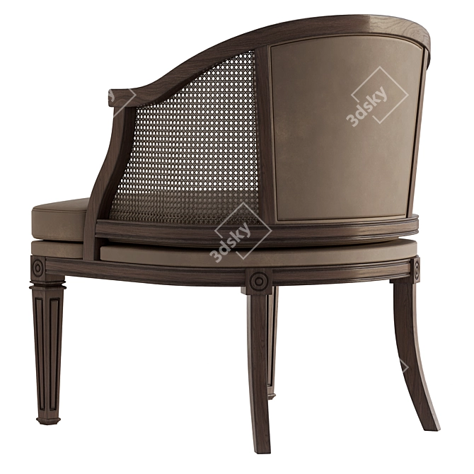 Sleek Cane Chair Set 3D model image 3