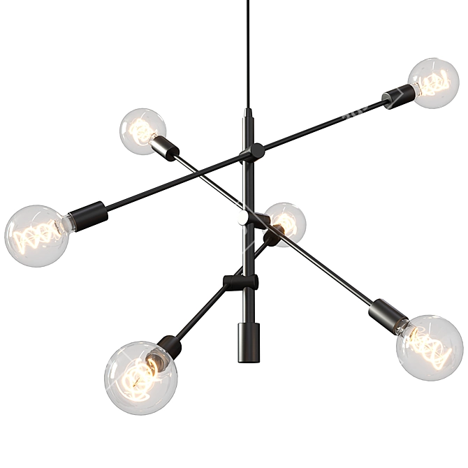 Sydney Industrial Hanging Lamp Black 3D model image 3