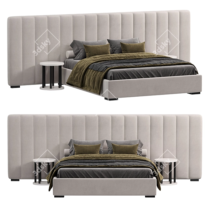 Sleek Modern RH Modena Bed 3D model image 1