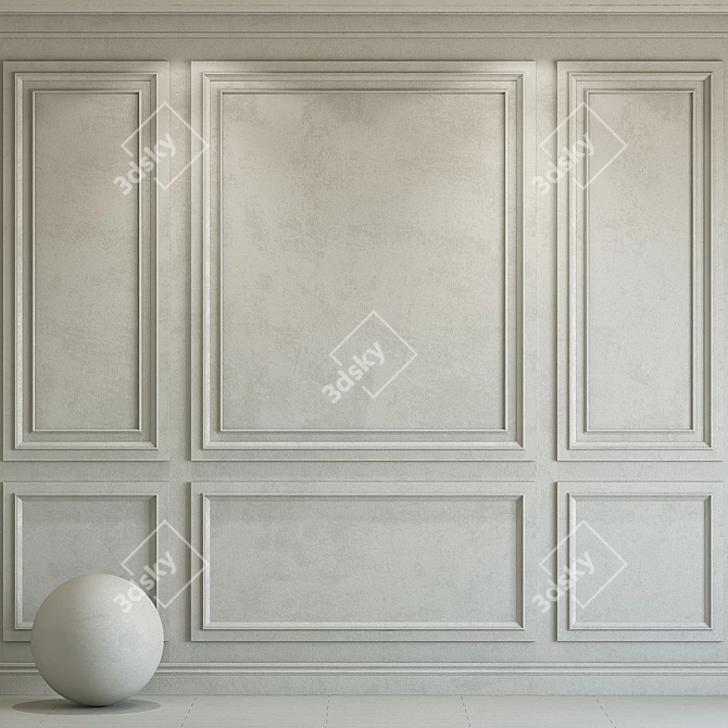 Repose Gray Decorative Plaster Molding 3D model image 5