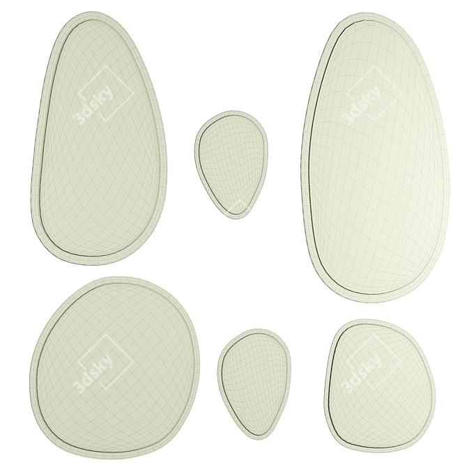Tropical Elegance Mirror Set 01 3D model image 1