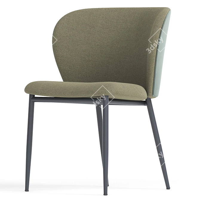 Modern Fabric Dining Chair Design 3D model image 1