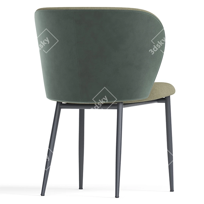 Modern Fabric Dining Chair Design 3D model image 3
