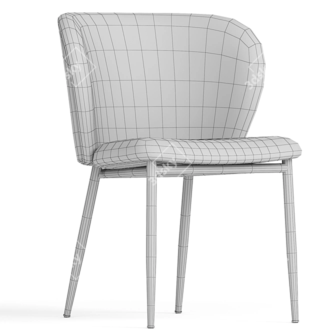 Modern Fabric Dining Chair Design 3D model image 4