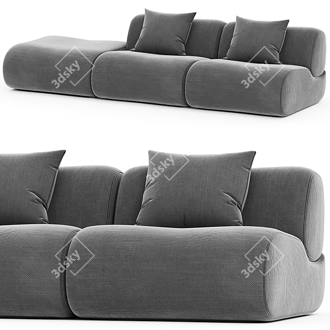 Lemmy Modular Sectional Sofa Set 3D model image 2