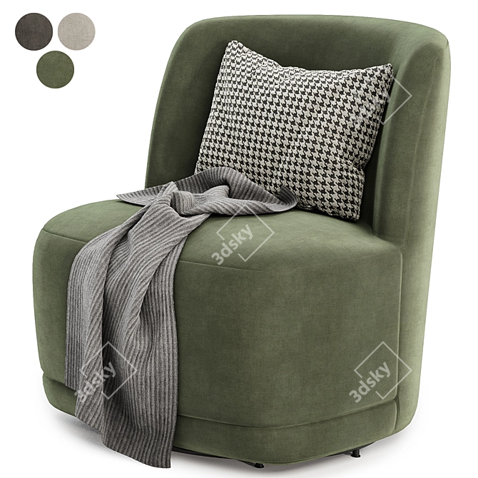 Barrel Swift Armchair, Prattsburgh Wide 3D model image 2
