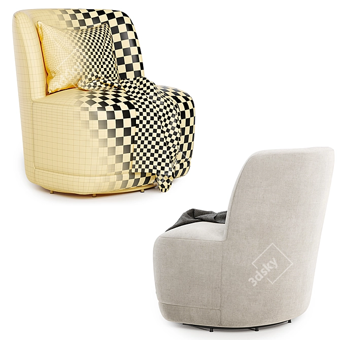 Barrel Swift Armchair, Prattsburgh Wide 3D model image 3