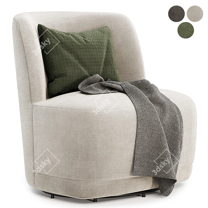 Barrel Swift Armchair, Prattsburgh Wide 3D model image 4